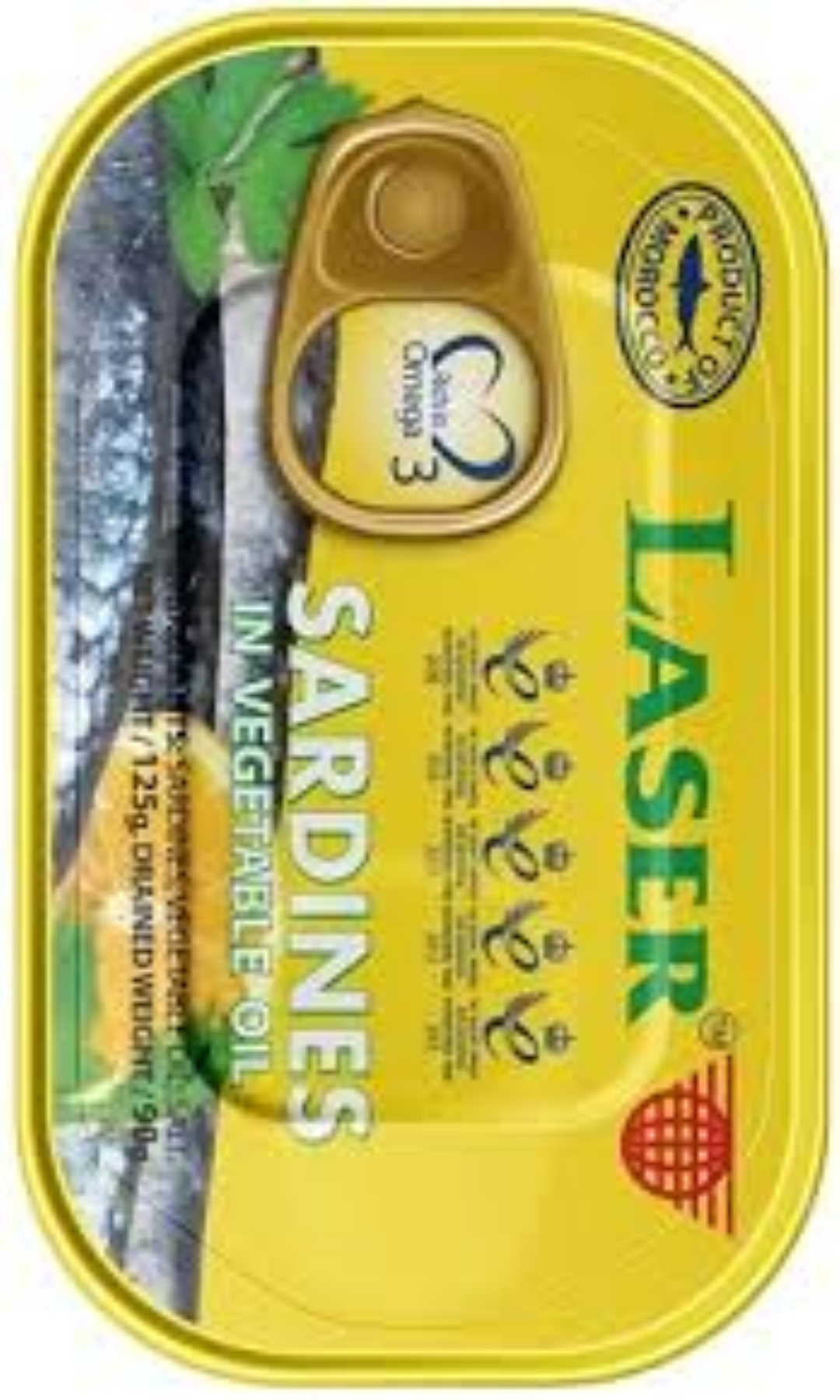 LASER SARDINES IN SUNFLOWER OIL 125G